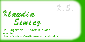 klaudia simicz business card